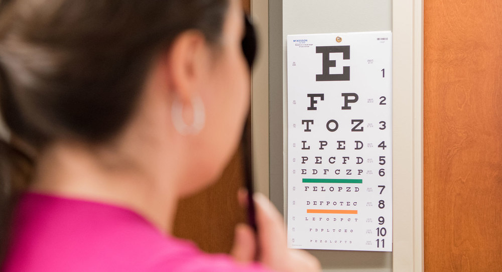 Image of student taking vision exam