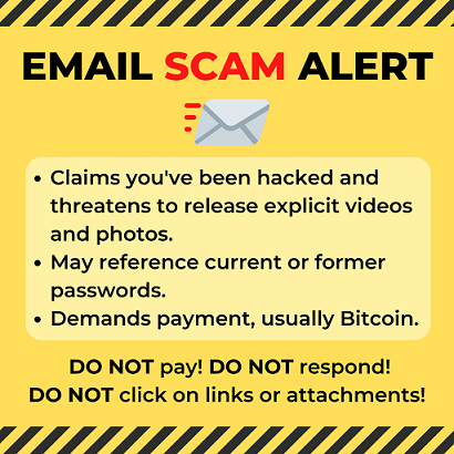 Scam Alert from the VT Attorney General’s Office – Email Extortion Scam
