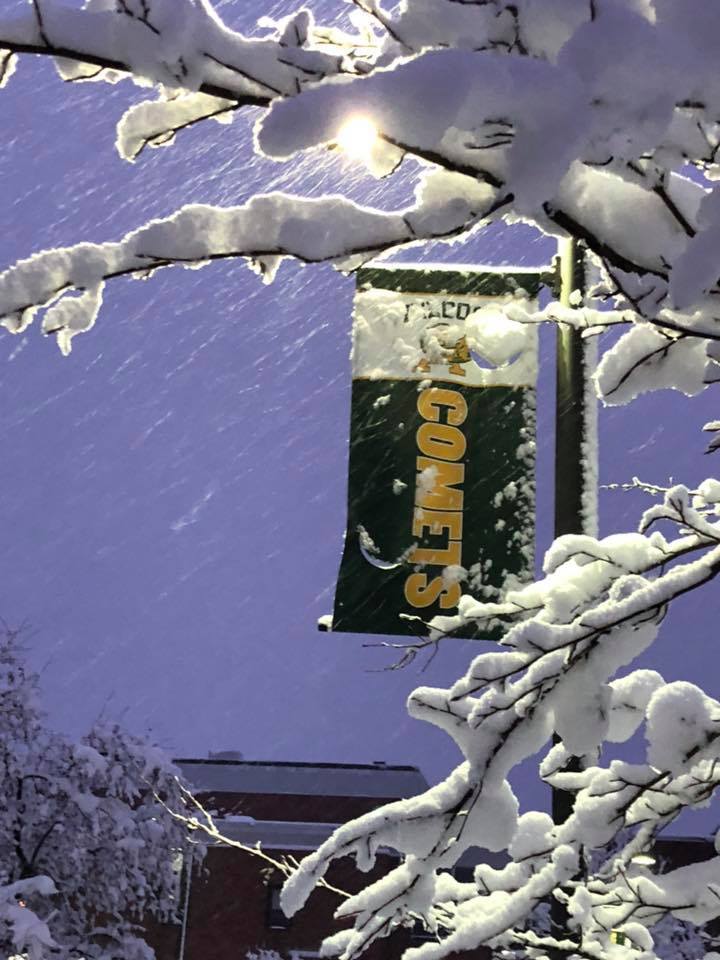 Image of Comets Banner in the Snow